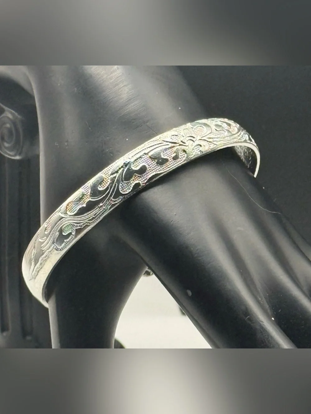 999 Silver Cuff Bracelet Fu Character Chinese Good Fortune Blessings Happiness